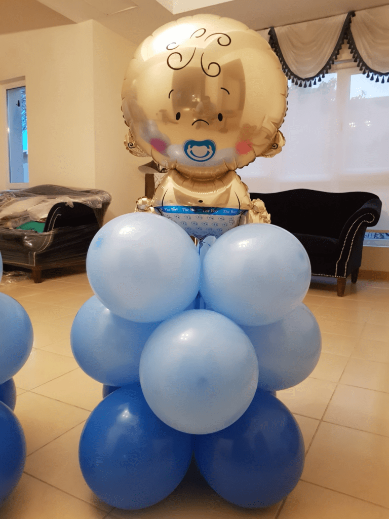 Baby Boy Balloon Pillar