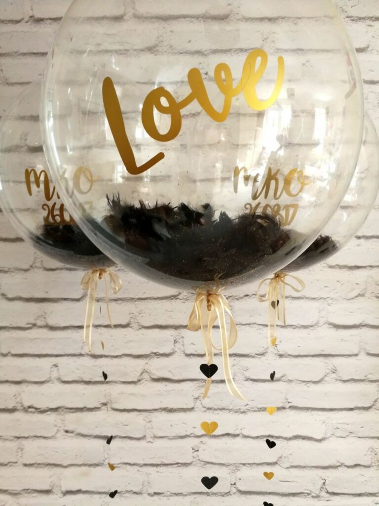 Here we have our black feather balloon_ Filled…